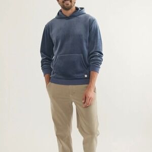 Marine Layer Cord Velour Hoodie Pullover Blue Casual Gorpcore Men's Size XXL